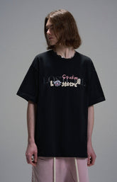 LOSTCTRL Ghost Face Embroidered Logo Tee - COPPING THREADS - LOSTCTRL